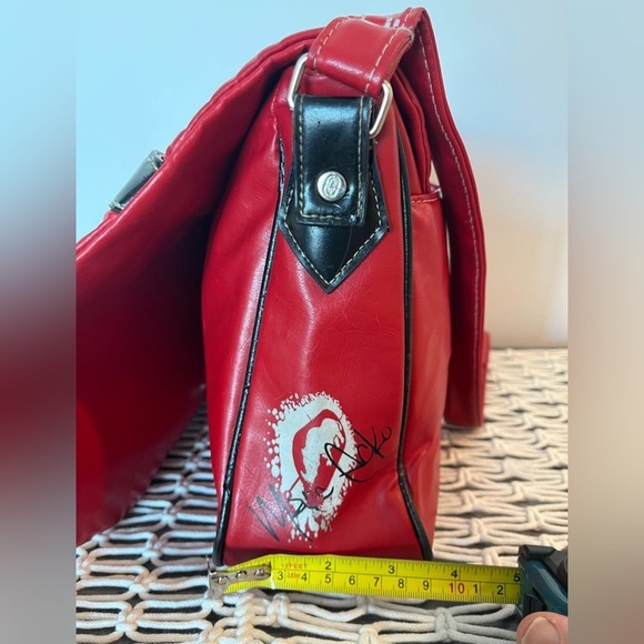 ECKO unltd RARE Marc ECKO Autograph Gold Rhino Red Crossbody Bag Vintage - Picture 13 of 17